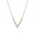 Office Micro Setting CZ V Shape 925 Sterling Silver Necklace