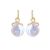 Party CZ Baroque Natural Pearl 925 Sterling Silver Dangling Earrings