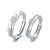 Anillo de promesa ajustable de plata de ley 925 con líneas CZ de boda