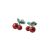 Red Enamel Cherry 925 Sterling Silver Studs Earrings