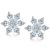 Winter CZ Snowflake Girl 925 Sterling Silver Stud Earrings