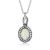 Oval Created Opal CZ 925 Sterling Silver Necklace