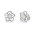 Flower White Created Opal Sterling Silver Earrings