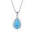 Sweet Waterdrop Blue Created Opal CZ 925 Silver Necklace