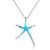 Sky Sea Star Fish Created Opal 925 Silver Necklace