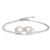 Sweet White Infinity Created Opal 925 Silver Bracelet