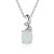 Office Oval Created Opal CZ 925 Sterling Silver Necklace