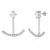 CZ Arc Smile Created Opal 925 Sterling Silver Dangling Earrings
