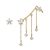Holiday CZ Star Tassels 925 Sterling Silver Climber Earrings