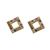 Colorful CZ Square Hollow Geometry 925 Sterling Silver Stud Earrings