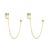 Boucles d'oreilles pendantes en argent sterling 925 avec chaîne de perles de mode