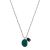 Vintage Green Black Enamel Double Pendant Clavicle Chain 925 Sterling Silver Necklace