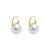 Nuevos pendientes de aro de plata de ley 925 con granate creado con perlas de concha