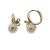 Girl CZ Flower Shell Pearl 925 Sterling Silver Hoop Earrings
