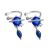 Dream Blue CZ Planet 925 Sterling Silver Non-Pierced Earrings