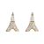 Boucles d'oreilles en argent sterling 925 avec tour Eiffel moderne