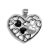 Black Silver Enamel 925 Sterling Silver Hollow Heart Pendant