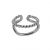 Простое регулируемое кольцо из стерлингового серебра 925 пробы с двойным слоем