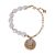 Fashion Natural Pearls Lava Round 925 Sterling Silver Bracelet