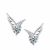 Gift Angel's Wing Round CZ 925 Sterling Silver Stud Earrings