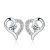 Girl CZ Hollow Heart Love 925 Sterling Silver Stud Earrings