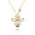 Natural Moonstone Honey Bee CZ Cute 925 Sterling Silver Necklace