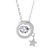 Gift Round Dancing CZ Star 925 Sterling Silver Necklace