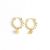 Fashion Beads Round Tag 925 Sterling Silver Hoop Earrings