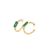 Geometry Green CZ Rectangle 925 Sterling Silver Non-Pierced Earrings