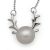 Fashion Sweet Natural White Pearl 925 Sterling Silver Elk Deer Necklace