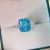 Geometry Baguette Blue CZ 925 Sterling Silver Adjustable Ring