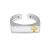 Retro Cross Christ Christian Golden 925 Sterling Silver Signet Adjustable Ring