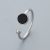 Elegant Black Round Bead 925 Sterling Silver Adjustable Ring