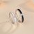 Honey White Black Moon Twisted 925 Sterling Silver Adjustable Promise Ring