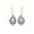 Classic Round Natural Pearl Enamel 925 Sterling Silver Dangling Earrings