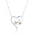 Elegante Clover Dolphin CZ Heart Collar de plata de ley 925