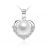 CZ Heart - Pendentif avec perle en argent sterling massif 925