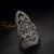 Four Leaves Clover Marcasite Stone Hollow 925 Sterling Silver Adjustable Ring