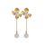 Boucles d'oreilles pendantes en argent sterling 925 rondes et élégantes avec fleurs naturelles en néphrite