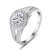 Simple CZ Round Disc 925 Silver Ring
