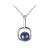 Round Natural Pearl In Square 925 Silver Necklace