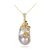 Colorful CZ Carved Unique Natural Pearl 925 Silver Necklace