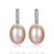 Oval Natural Pearl 925 Silver CZ Dangling Earrings