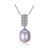 Simple CZ Natural Pearl 925 Silver Necklace
