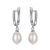 Pendientes colgantes de plata CZ 925 perlas naturales redondas