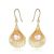 Round Natural Pearl 925 Silver Shell Dangling Earrings