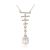 Grace CZ Ladder Natural Pearl 925 Sterling Silver Necklace