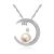 CZ натуральная жемчужина на полумесяце 925 ожерелье из стерлингового серебра