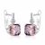 Elegant Geometry Radiant Natural Morganite CZ 925 Sterling Silver Hoop Earrings