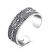 Retro Black Flower 925 Sterling Silver Adjustable Wide Ring